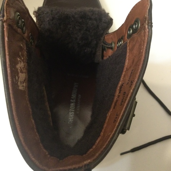 Johnston & Murphy Brown Leather  Shearling Ankle Boots Men’s 8.5 M  Memory  Foam main image 5